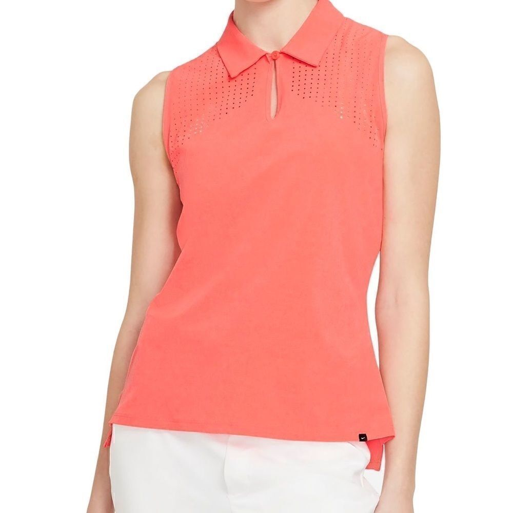 Nike women’s sleeveless orange standard fit golf shirt
